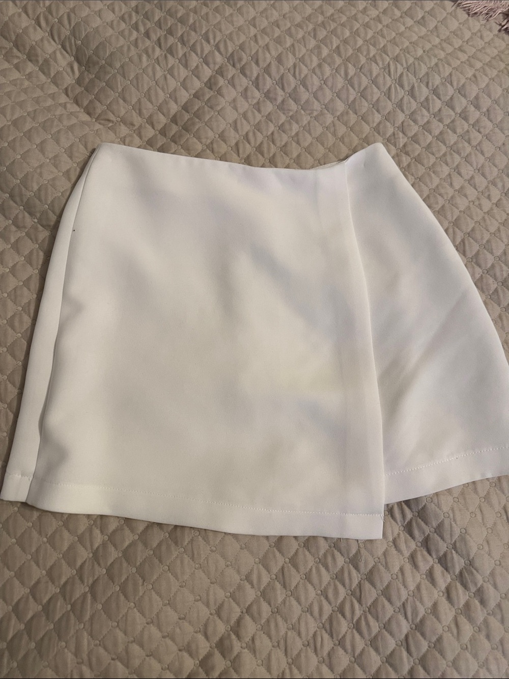 Crisp White Mini Skirt with Clean Wrap Panel